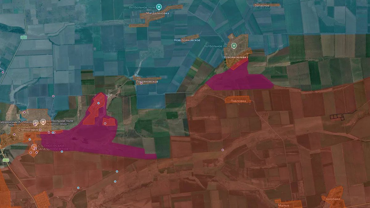 WarHunter2222's tweet photo. Zaporizhzhia Region

🇷🇺 In the Zaporizhzhia direction, the Russian Armed Forces advanced towards Lukyanovskoye and secured positions on the southern outskirts of Novoyakovlevka. https://t.co/ceckmKJJYh