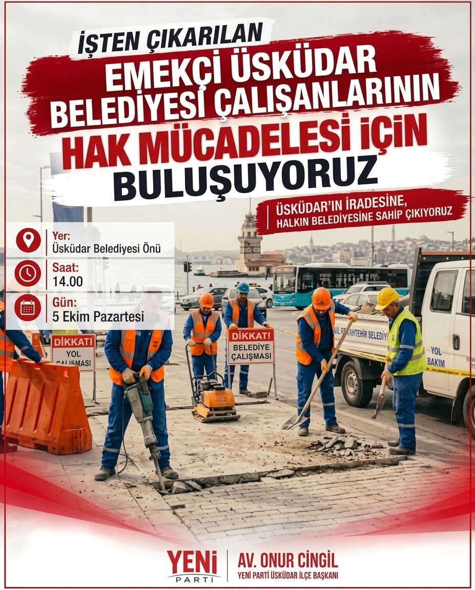 onurcingil's tweet photo. Önce Belediye Başkanımızı tutsak ettiler. Sonra Milli İradeyi gasp ettiler. Şimdi de belediyede çalışan emekçileri kapı dışarı ediyorlar.

Emeğin ve Emekçinin yanındayız. Yarın Üsküdar Belediyesi önündeyiz!

📅 5 Ekim Pazartesi
⏰ 14:00
📍 Üsküdar Belediyesi Önü

AV. ONUR CİNGİL
YENİ PARTİ ÜSKÜDAR İLÇE BAŞKANI

@yenipartiyiz
