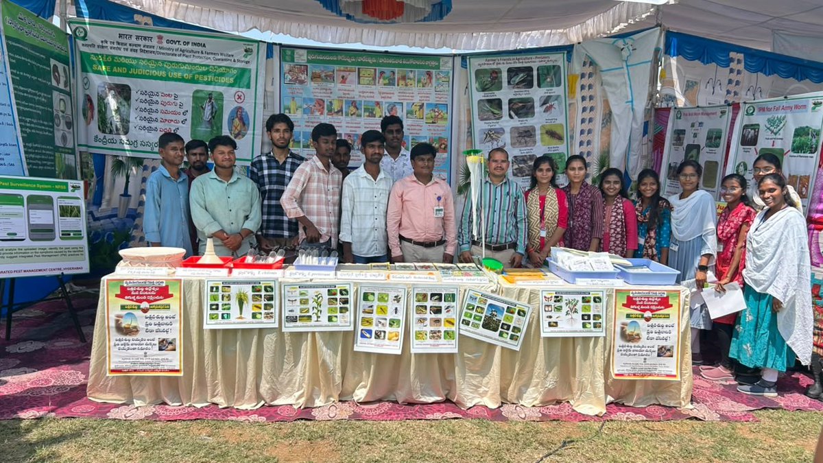 CIPMCHyd's tweet photo. Central Integrated Pest Management Centre (CIPMC), Hyderabad participated in the Kisan Mela held at Kalabharati, Kamareddy on 30.09.2026, which was attended by approximately 1,600 farmers. CIPMC, Hyderabad established an informative stall to create awareness among farmers. https://t.co/Mc1RagxmUi