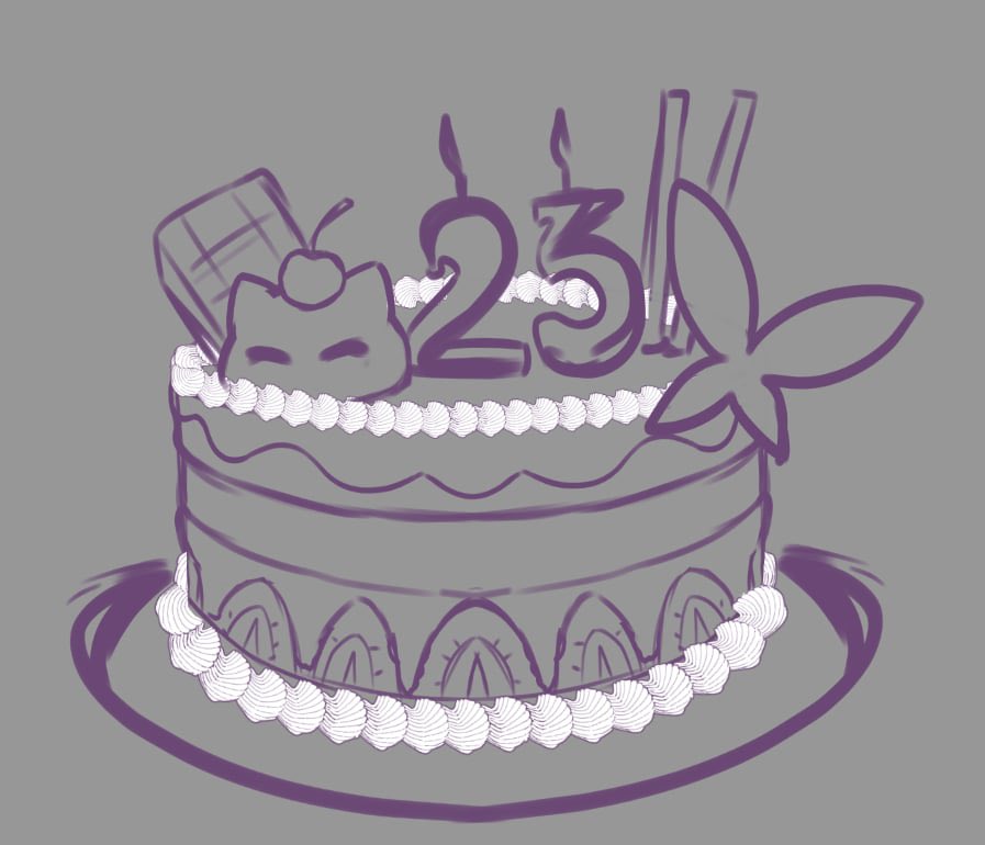 kyminh_'s tweet photo. My birthday cake 🎂✨

WIP Cake design by Liuyuu https://t.co/RRp7oeXKM3