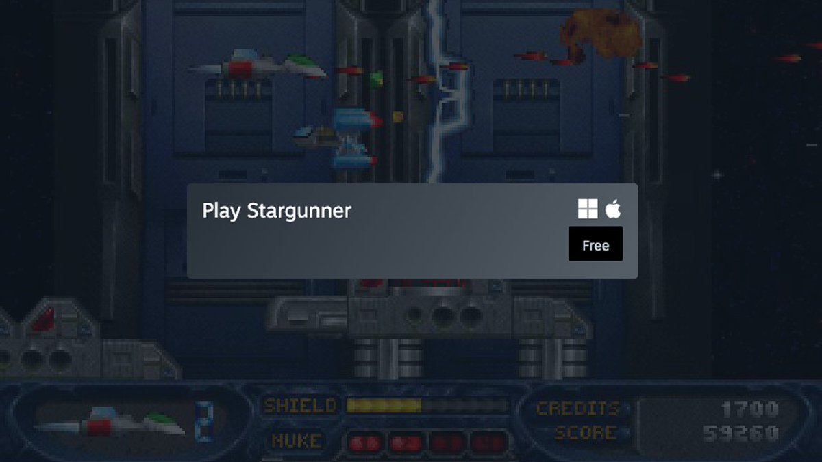 Apogee_Ent's tweet photo. Stargunner is free during the Steam Autumn Sale.
✨ https://t.co/GYxD9UmC73 https://t.co/O0eeiM3DAQ