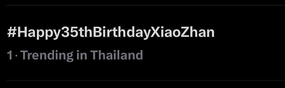 xztrendsetter's tweet photo. We hit No.1 in Thailand! Fantastic job! Cheers!

XIAO ZHAN 35PECIAL BDAY

#XiaoZhan35RoyalCelebration #Happy35thBirthdayXiaoZhan https://t.co/x39HmeUiZt