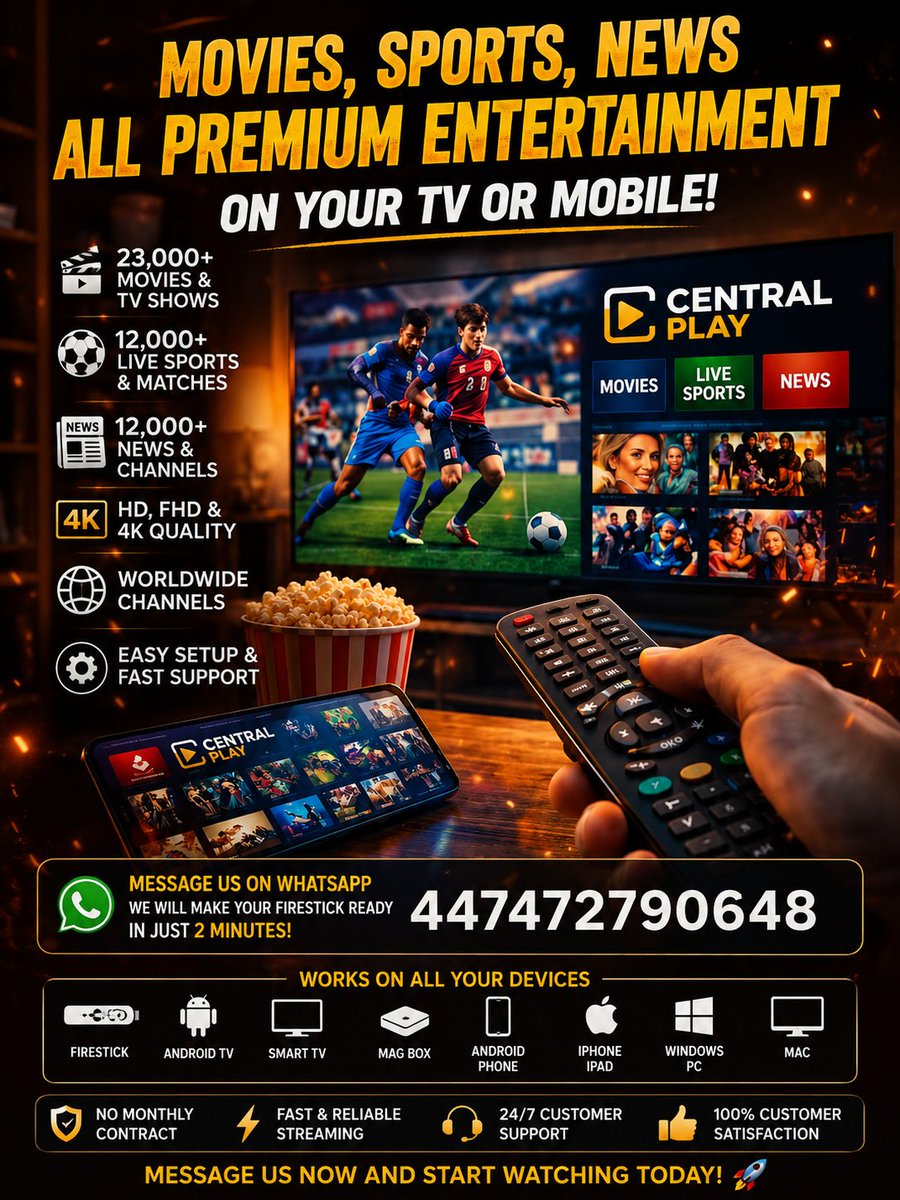 Theodorevf83's tweet photo. PREMIUM VIP TV CHANNEL SETUP 📺
📡 Live TV Channels — 45,000+
🎬 Movies&amp; Series — 7,0000+
⚽ SportsChannels
🌍 International Channels
📰 News Channels
🎵 Music Channels
👨‍👩‍👧 Kids &amp; Family Channels
🎭 Entertainment ChannelsCome On WhatsApp For More Details 👇
https://t.co/0DSWVHVgqz https://t.co/cTo9RVrtXJ