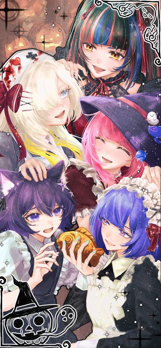 coco1umasi's tweet photo. trick or treat🎃🍭🦇🐾🧙‍♀💉
壁紙サイズで作ったのでお好きに使ってください〜
#春猿火美術部
#ヰ世界情緒美術部
#幸祜美術部 
#理芽美術部
#花譜美術部 https://t.co/h3LL5DKb22