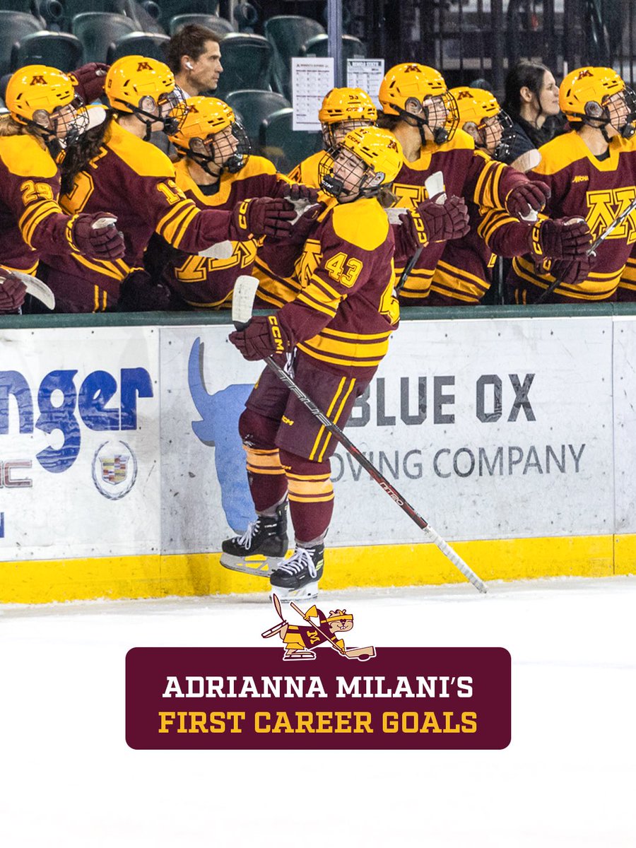 GopherWHockey's tweet photo. A pair for Pip! 🚨🚨

Adrianna Milani scored her first two career goals this weekend! 👏

#GWH | #SkiUMah https://t.co/XpQ5s2rb8M