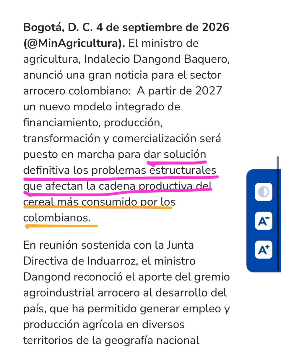 JLuisBohorquez's tweet photo. ¡UN MES. ESO LE DURÓ EL DISCURSO AL MINISTRO!

El 4 de septiembre, el @MinAgricultura Dangond se reunió con el sector arrocero y habló de fortalecer la producción nacional del “cereal más consumido por los colombianos”.

Hoy les dice: “No siembren arroz, siembren marañón”.

¿Qué pretende ahora? ¿Que dejemos de producir arroz para terminar importándolo? Ministro, póngase serio. Con el campo colombiano no siga jugando.
