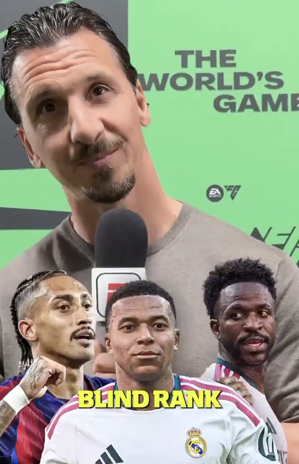 TouchlineX's tweet photo. 🚨🗣️ 𝗡𝗘𝗪: Zlatan Ibrahimovic was asked to do a blind La Liga ranking out of 5 players:

Lamine Yamal? - "1."
Jude Bellingham? - "5."
Kylian Mbappé? - "2."
Raphinha? - "4."
Vinicius? - "3." https://t.co/eRF0CcpeCM