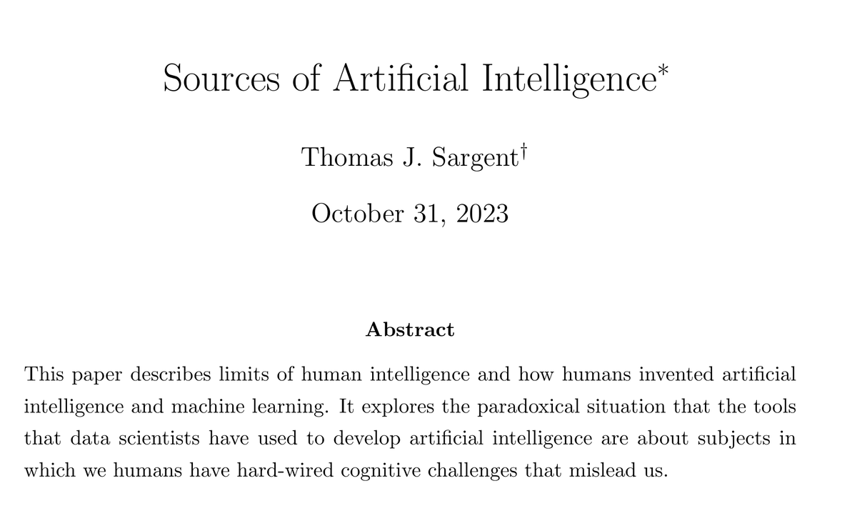 Your brain is wired to get 4 subjects wrong. AI is built on all 4. 🧠 Nobel laureate 𝗧𝗵𝗼𝗺𝗮𝘀 𝗦𝗮𝗿𝗴𝗲𝗻𝘁 (NYU) calls it a paradox. Evolution shaped our intuition for hunting and gathering, not for 𝗽𝗵𝘆𝘀𝗶𝗰𝘀, 𝗯𝗶𝗼𝗹𝗼𝗴𝘆, 𝘀𝘁𝗮𝘁𝗶𝘀𝘁𝗶𝗰𝘀 𝗼𝗿 𝗲𝗰𝗼𝗻𝗼𝗺𝗶𝗰𝘀. That's why we misjudge rar