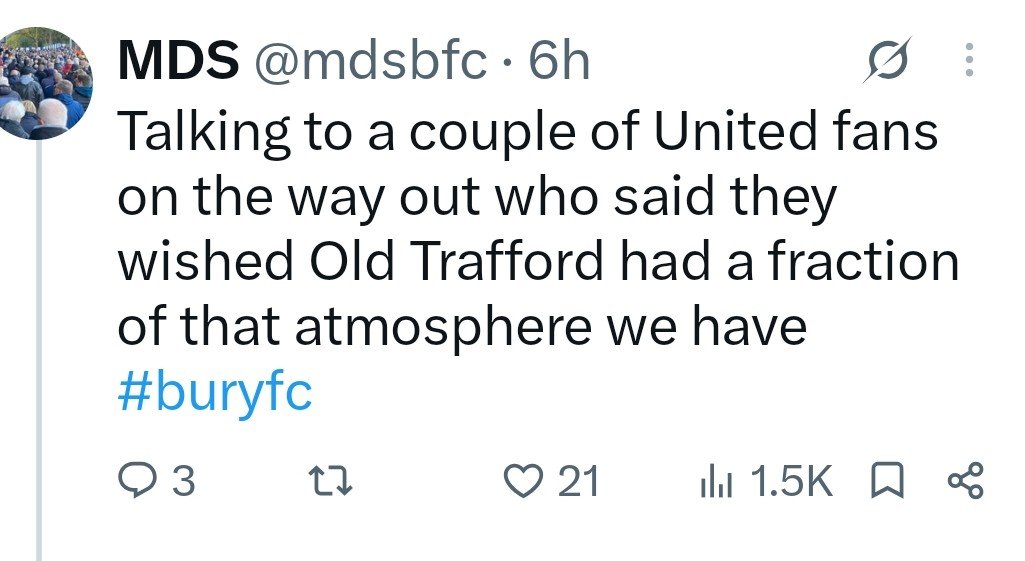 RossendaleWhit1's tweet photo. It's real, it's Live, it's affordable. Where the fans are your mates & neighbours, not just tourists.
With all your heroes accessible there's no other place to be.
Together We Are All Bury. UTS!! β¬οΈπ¦β¬οΈπ¦ β¬οΈπ¦
#BuryFC #partofit https://t.co/GYp85vIx1j