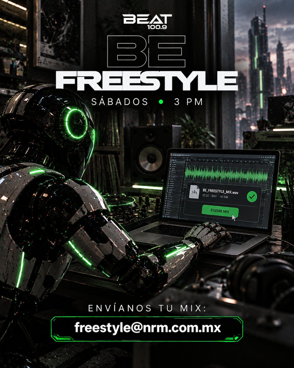 BEATOFICIAL's tweet photo. Tu mix puede tomar la frecuencia. 🎧⚡
BE FREESTYLE abre la cabina para que tu sonido llegue a Beat. 🔊
🎛️ 55 minutos de tu mix.
📩 Envíalo a freestyle@nrm.com.mx
📻 Sábados · 3 PM
Beat 100.9 | https://t.co/UHILLD2lE0
#BEFREESTYLE #Beat1009 https://t.co/lJ9SYVsxN8