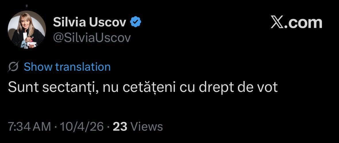 ZentriXG's tweet photo. 🤯 Silvia Uscov a avut parte de o radicalizare STUPEFIANTĂ odată cu ieșirea sa din partidul AUR.

🗡️ Odată cu alipirea la cauza pro-Israel, începe să ATACE ROMÂNII! https://t.co/C2E890feV7