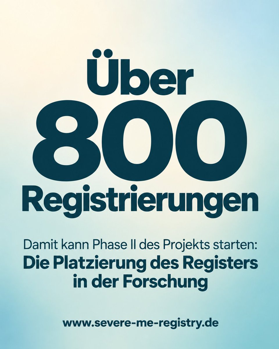 ME_Registry_GER's tweet photo. Über 800 Registrierungen. Phase II startet: Das Register gezielt in der Forschung bekannt machen, Studienplanung unterstützen und Studieninformationen vermitteln. Damit schwer und schwerst an ME Erkrankte durch Hausbesuche Zugang zu Forschung bekommen.
Langer Weg, aber wer übt sich in Geduld besser als wir Schwerstbetroffenen💪🏼
#MECFS #Forschung #Research