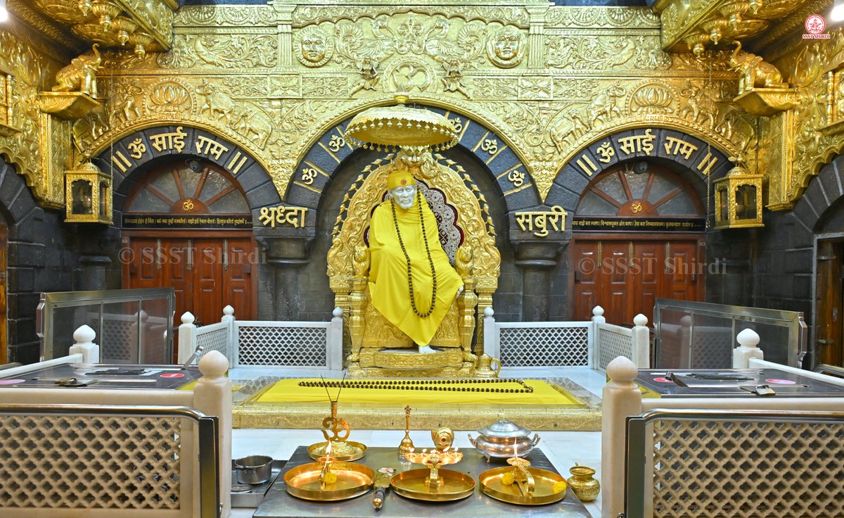 SSSTShirdi's tweet photo. श*!! ॐ साई राम !!*
*श्री साईबाबा संस्थान विश्वस्त व्यवस्था,शिर्डी*
*!! ॐ Sai Ram !!*
*Shri Saibaba Sansthan Trust, Shirdi*
≈≈≈≈≈≈≈≈≈≈≈≈≈≈≈≈≈ 
*आरती :- शेजारती*
*रविवार ०४ ऑक्टोबर २०२६*              *Aarti :-Shejarti*
*Sunday 04 October 2026* https://t.co/fBU5hq4Eto