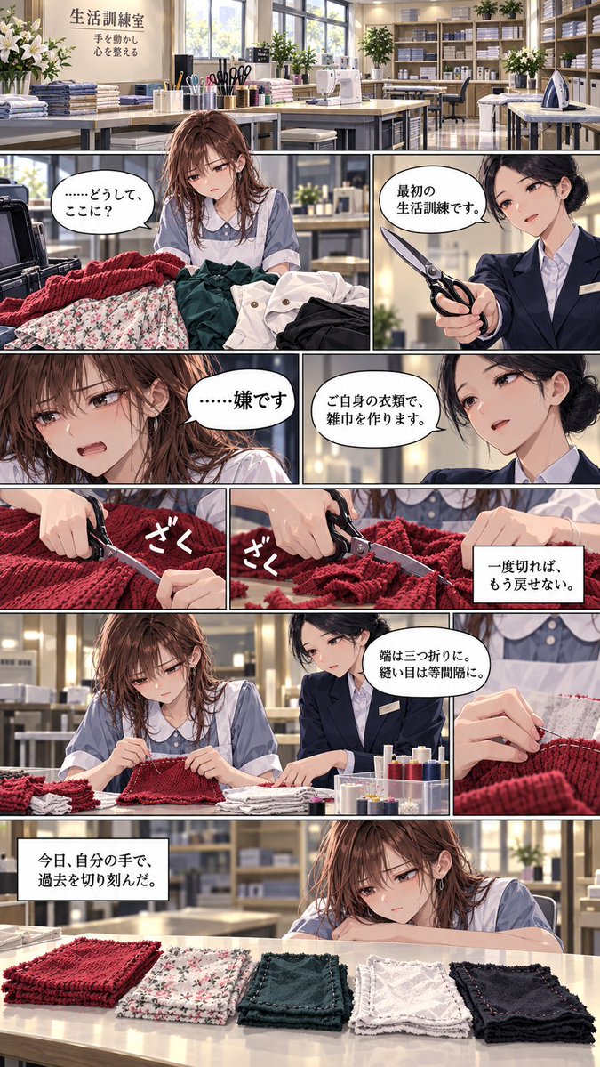 aididprison's tweet photo. 「不適切な女性」を「良妻賢母」にする施設。
『白いエプロンの向こう側』(1/3)
#女囚漫画 #女囚 #逮捕 #DID #AIart https://t.co/HPi4yI07TN