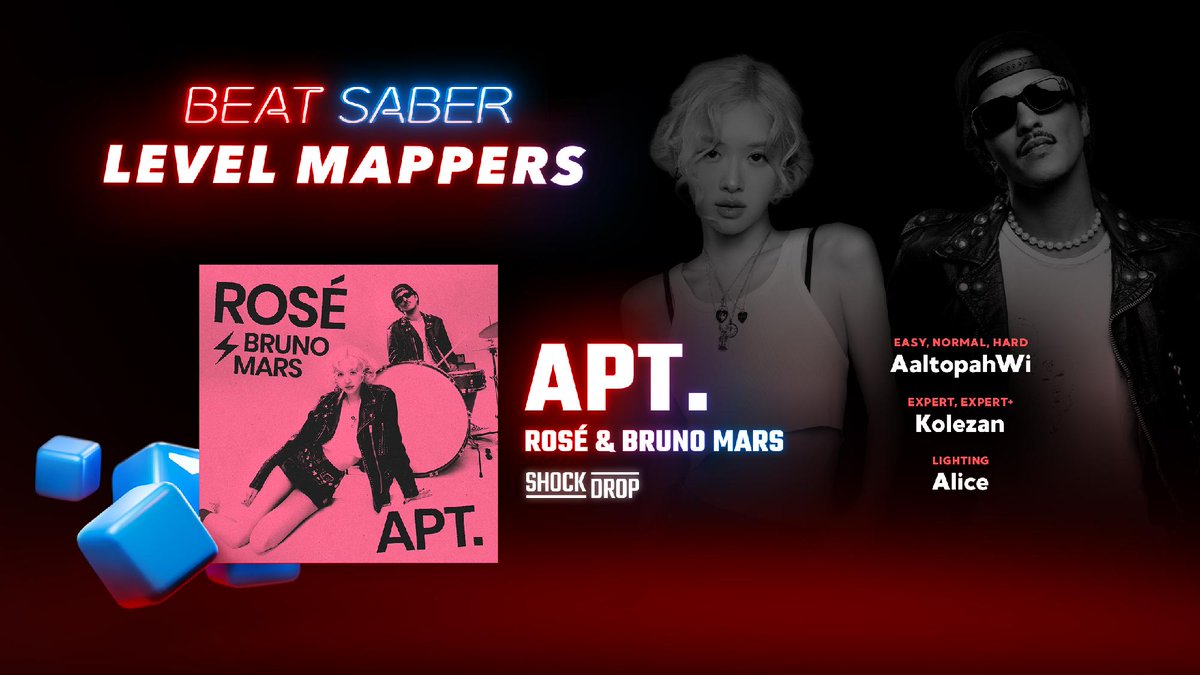 BeatSaber's tweet photo. "APT." didn't map itself. 👇
AaltopahWi · Kolezan · Alice https://t.co/9tYS0gmUBr