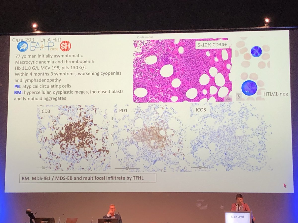 MaracajaDLV's tweet photo. @DukePathDept being represented at #EA4HP / #SH in Berlin today. 
🔬Dr. De Leval presented our case with such an interesting flower morphology in TFH lymphoma, angioimmunoblastic type! 
Great job Abbey Hitt! 

Also, congrats for Dr. Tran Nguyen and @Luis_F_Carrillo for another case presented. 

Pictures credit Dr. Elena Fenu