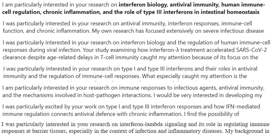 drdeannasanter's tweet photo. Great &amp; timely summary! I also immediately want to delete the obvious AI-emails when the same structure &amp; almost same wording. This is the 1st impression we get with limited recruitments so please take the time to differentiate yourself &amp; show true interest in our work- see eg👇 https://t.co/xrjT9oOxKb