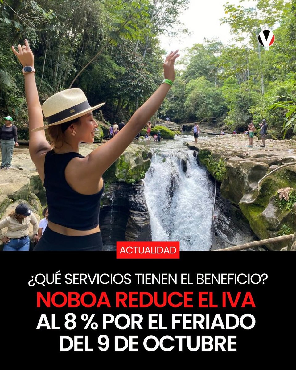 revistavistazo's tweet photo. 🔴 El presidente #Noboa dispuso la reducción del #IVA para los servicios turísticos durante el próximo feriado por la Independencia de Guayaquil. Esto detalla el decreto: https://t.co/M90FALKVlt https://t.co/C5g7uXcTun