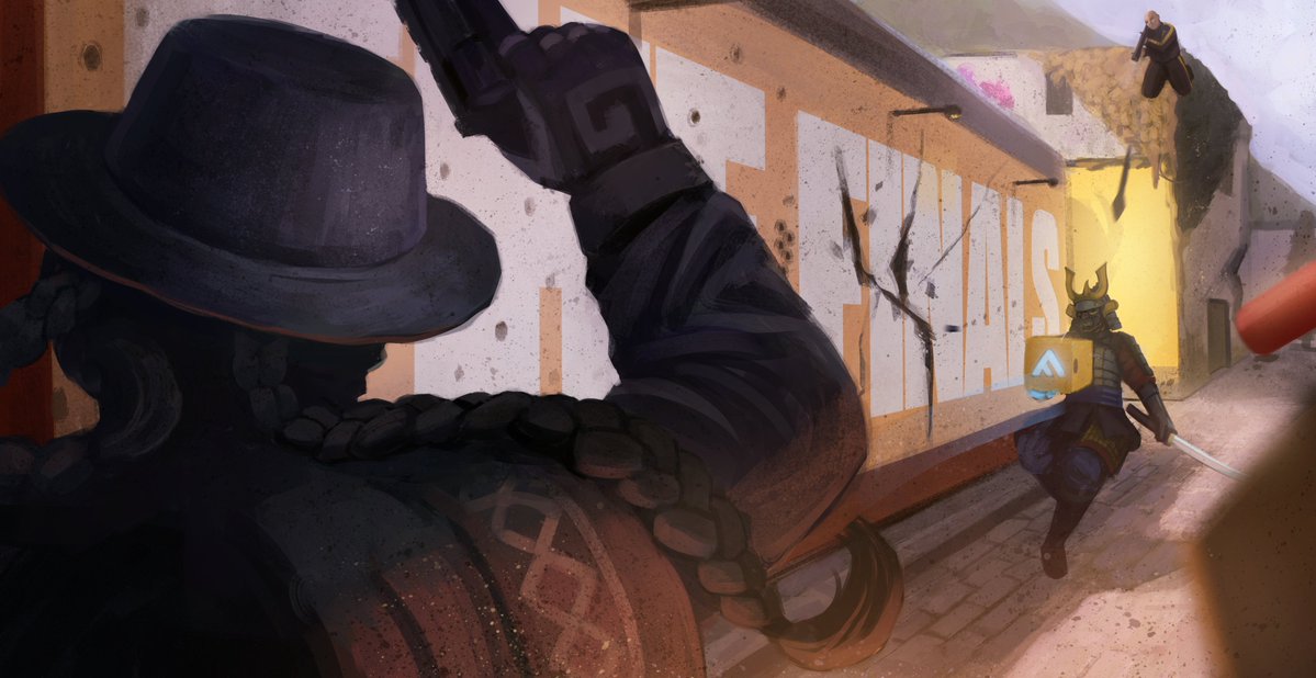 CartoonChaser's tweet photo. Tried to paint the feeling of The Finals 
Larger project for portfolio, gonna try and apply at embark 🐢 https://t.co/9YAk9kPsBt