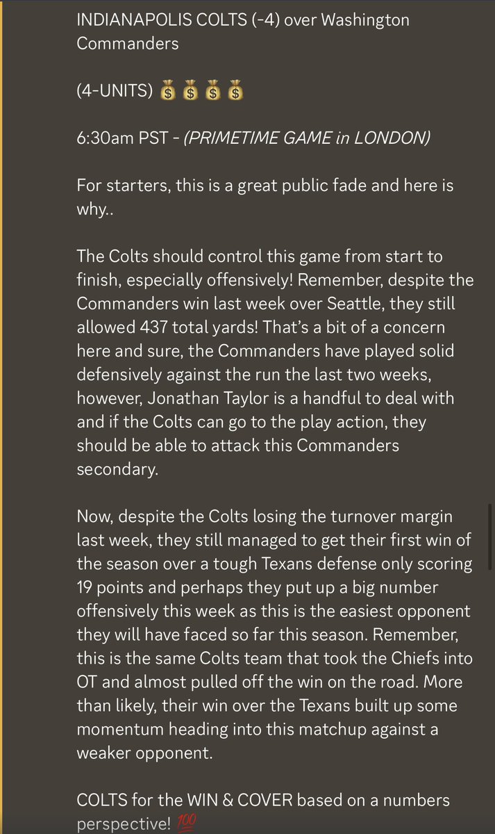 Porter_Picks's tweet photo. CASH THOSE TICKETS 🫵🏽

#ForTheShoe (-4) easily gets the job done over #RaiseHail as expected!! 😤

(+4-UNITS) 💰✨💰✨💰✨💰✨✅

11-2 (84.6%) (+34.30-UNITS) on #NFLPRIMETIME this season! ✅

ABSOLUTE BLOWOUT WINNER! 🔥

CHEERS!! 🍾✨🥂✨🥂✨🥂 https://t.co/gdzkMCeR1x