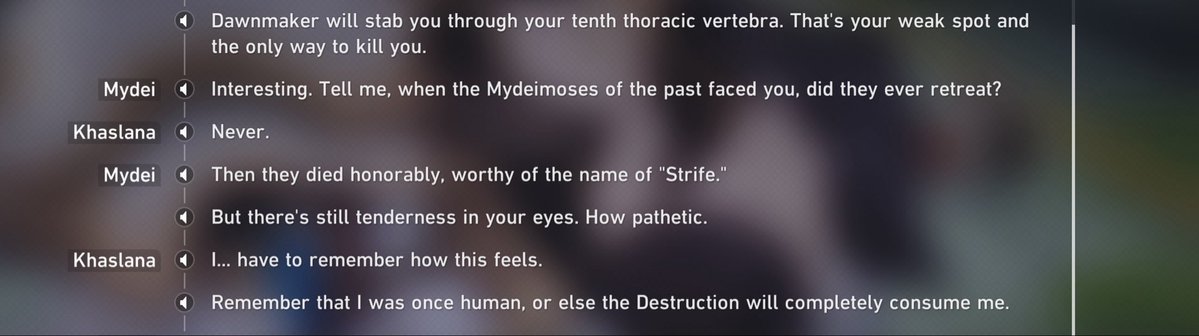 figethos's tweet photo. i’m definitely pivoting here but i’ve always wanted to touch on khaslana’s response to mydei here: in this moment it was that very fondness that kept khaslana grounded. it was a brief reminder that a fragment of his humanity resided in him still, and it was in the form of mydei https://t.co/RgBbnl0jia