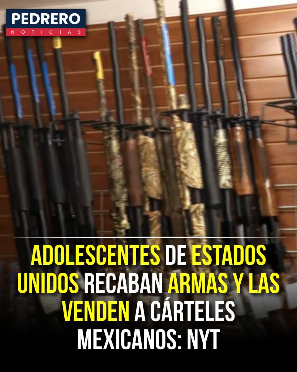 YosoyPedrero's tweet photo. 🚨OJO: ADOLESCENTES DE ESTADOS UNIDOS RECABAN ARMAS Y LAS VENDEN A CÁRTELES MEXICANOS: NYT

Una investigación de The New York Times documentó cómo adolescentes y adultos jóvenes de Phoenix, Arizona, participan en redes dedicadas a conseguir y revender armas de fuego que terminan vinculadas con organizaciones criminales mexicanas. El reportaje siguió durante meses a cuatro jóvenes de entre 16 y 19 años y observó algunas de sus operaciones.

De acuerdo con el trabajo periodístico, los jóvenes utilizan WhatsApp y Telegram para contactar vendedores, negociar precios y posteriormente ofrecer las armas a compradores relacionados con grupos criminales. Uno de los adolescentes relató que comenzó con dos amigos reuniendo 700 dólares para adquirir un rifle que después revendieron en mil 200 dólares, reinvirtiendo las ganancias en más armamento.

Autoridades estadounidenses y especialistas consultados por el diario señalaron que los grupos criminales mexicanos recurren cada vez más a adolescentes y jóvenes adultos en estados fronterizos como Arizona. La investigación también documentó que algunas armas son almacenadas en viviendas o escondites y posteriormente entregadas a intermediarios que pueden trasladarlas hacia México.

El reportaje vuelve a poner sobre la mesa una parte del tráfico de armas que suele quedar fuera del discurso sobre seguridad: el suministro también se origina del lado estadounidense. Mientras los cárteles encuentran jóvenes dispuestos a participar por dinero, las armas pueden adquirirse mediante canales legales o ilegales y terminar en manos del crimen organizado mexicano.