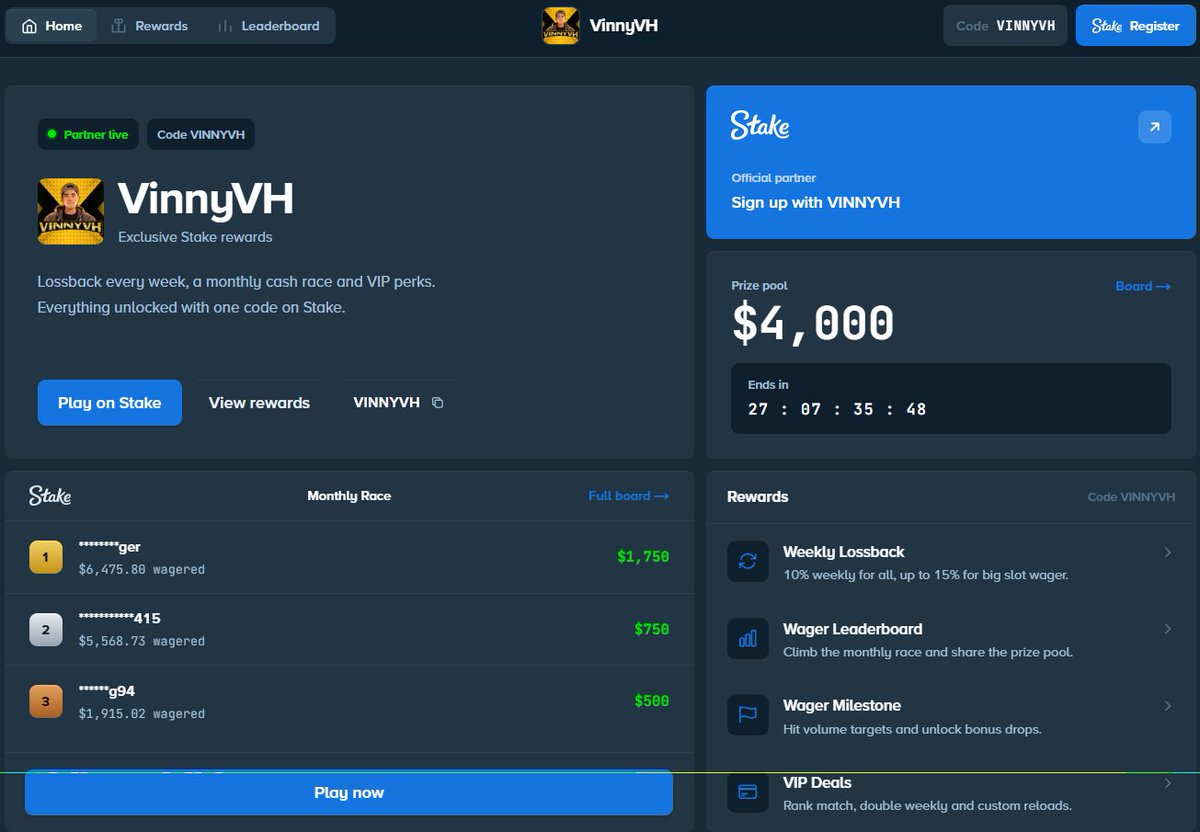 VinnyVH_Intern's tweet photo. Want better rewards than you’re getting right now?

We don’t play around — here’s what we offer:
💵 $4,000 Monthly LB
💴 Up To $1,500 In Wager Milestones Every Month
💶 Double Weekly + Double Rank-Up Bonuses
💷 10–15% Lossback

Join us today.
🔗https://t.co/AozvSipVkp https://t.co/cRb9uYll7S
