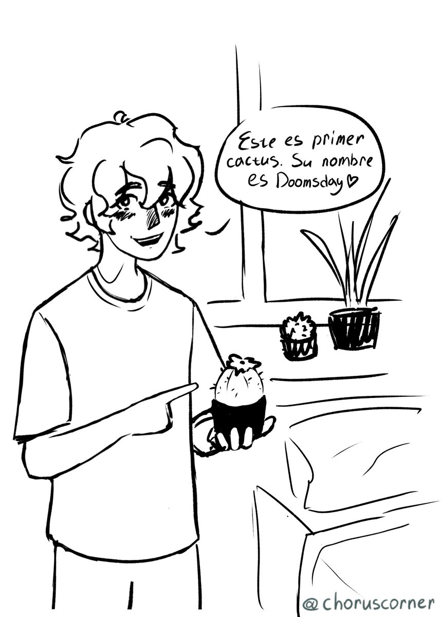Chorus_Corner's tweet photo. Artém les presenta a sus plantitas 🌵
Día 4 de Inktober: «Cactus»
#inktober2026 #sketch #OC https://t.co/f9NO7i9L0y