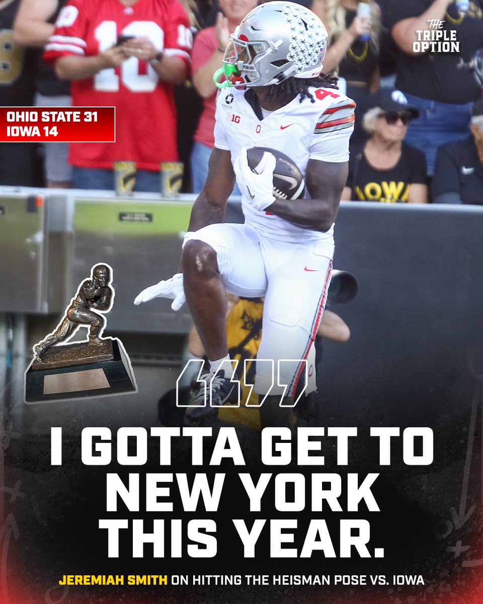 3xOptionShow's tweet photo. Jeremiah Smith hit the Heisman before knowing that he broke a school record https://t.co/4ZZdkOg005