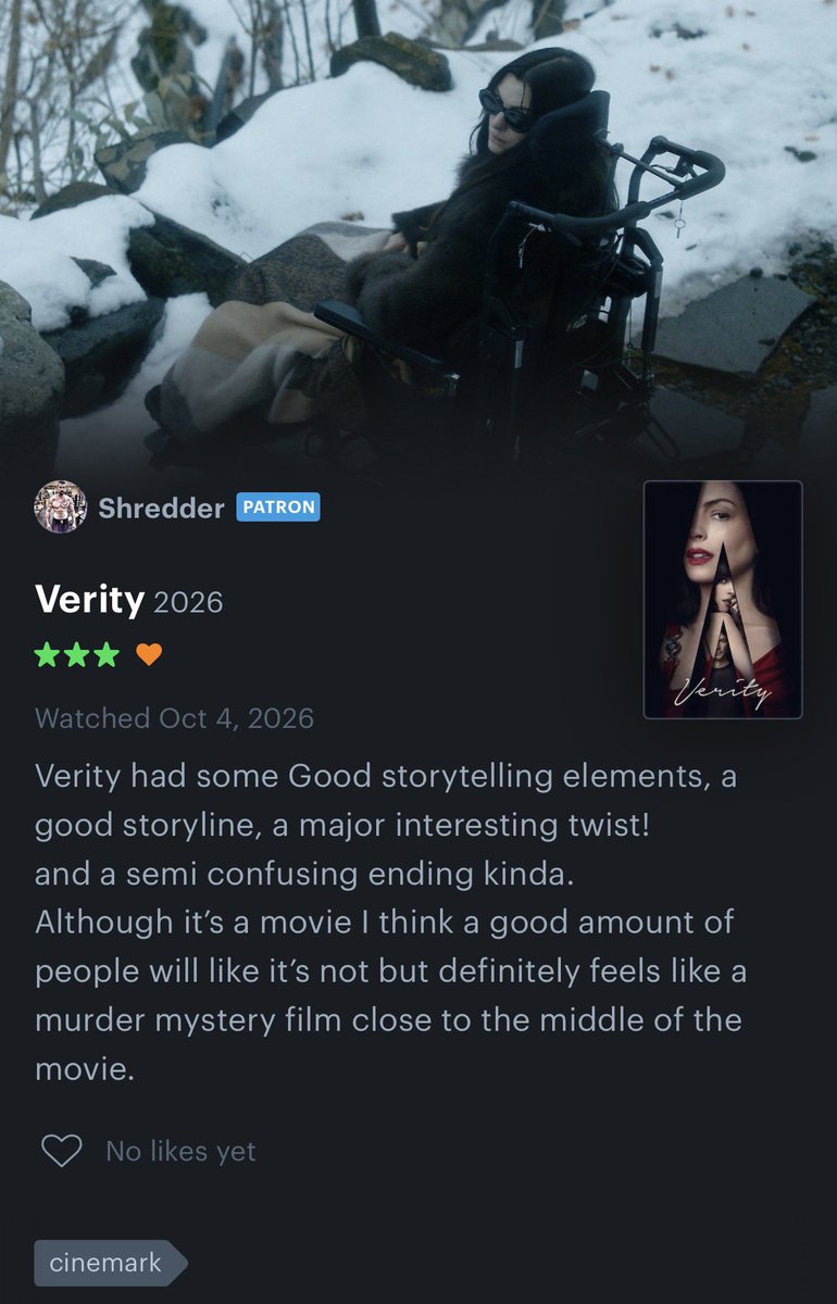 freak_films0's tweet photo. My review of #Verity
#HorrorMovies #Movies2026 #Cinema #Cinemark #Movies #Horror2026 #Horror https://t.co/zwN70gKsBp