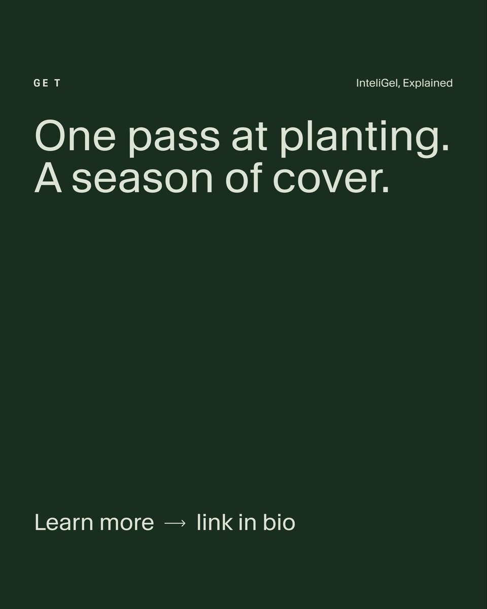 get_inteligel's tweet photo. Half your water never reaches the plant.

InteliGel goes in the furrow at planting and is designed to grab water and nutrients on contact.

From there, it holds them at the root zone and releases them as the plant needs them.

One pass at planting, a season of cover.

#AgTwitter https://t.co/4TuUOPLx93