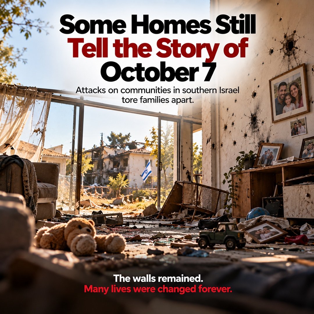 Brsharma_In's tweet photo. Some homes still carry the scars of October 7. Behind every shattered wall and family photograph lies a story of lives changed forever. We remember the victims, the families, and the pain that must never be forgotten.
#Oct7Remembrance https://t.co/WqdZeGKHQT