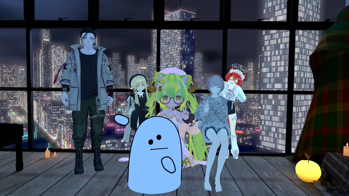 kamico0222's tweet photo. 今晩もチルワでゆったり💭
似顔絵も描いてもらったよ◎
#VRChat #Lapwing3D https://t.co/086XXoCUxc