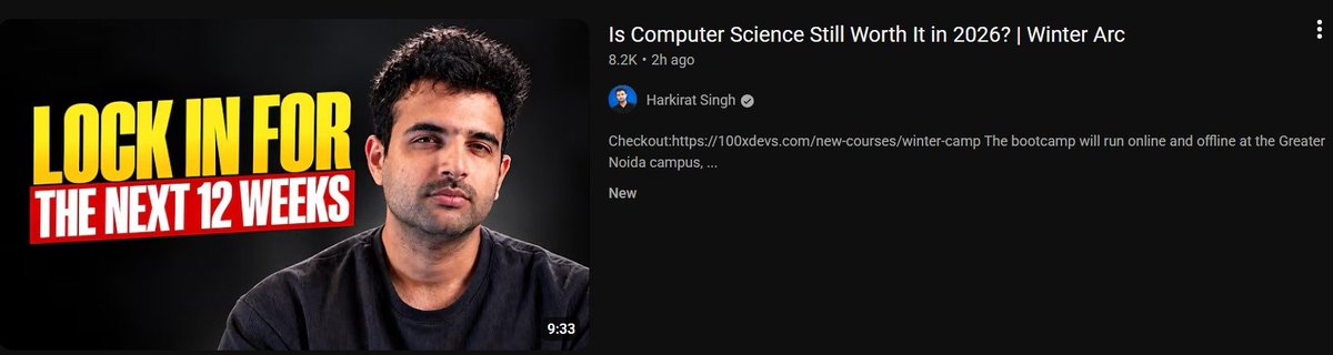 AbhinavXJ's tweet photo. stop paying for courses in 2026
don't let these course sellers fool you, they will always be ready with another course, another mega sale, every year

these are not going to help you. trust me. and save yourself some money and work hard, use AI, you have all the knowledge you need out here