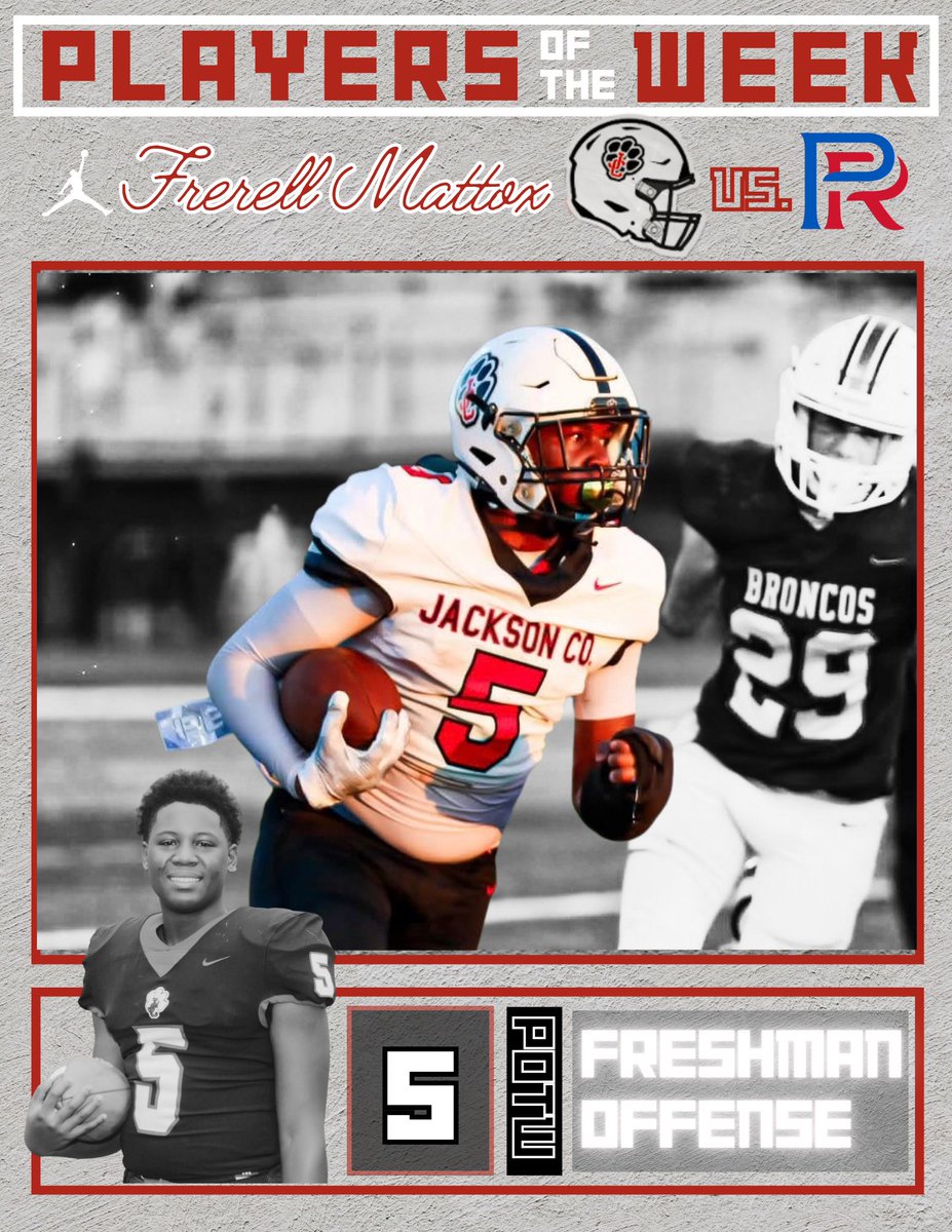 JAXCOFOOTBALL's tweet photo. Freshman POTW vs PTR #Hunt https://t.co/9g8mrmsnpZ