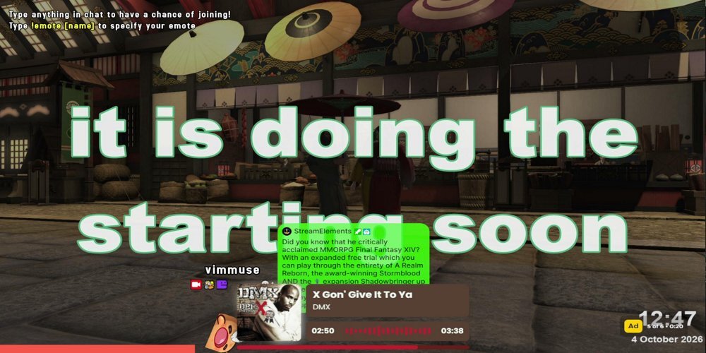 Vimmuse's tweet photo. I'm now streaming on Twitch! Playing FINAL FANTASY XIV ONLINE https://t.co/sGchre0Huz https://t.co/IOj6iAEDU7