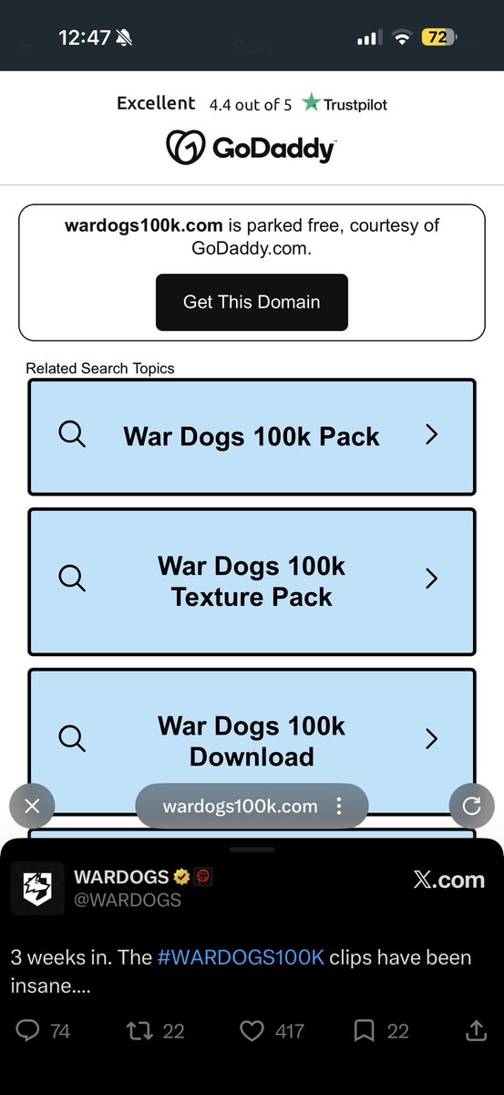 SlimMerc631's tweet photo. @WARDOGS Site don’t work https://t.co/tJVSVikHc8