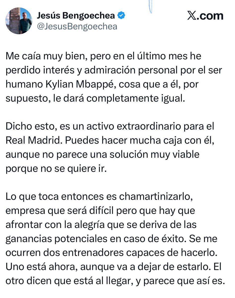 inakiangulo's tweet photo. “He perdido interés y ADMIRACIÓN PERSONAL por el SER HUMANO Kilian Mbappe”. 

60 años la criatura? https://t.co/K4vEadOp4u