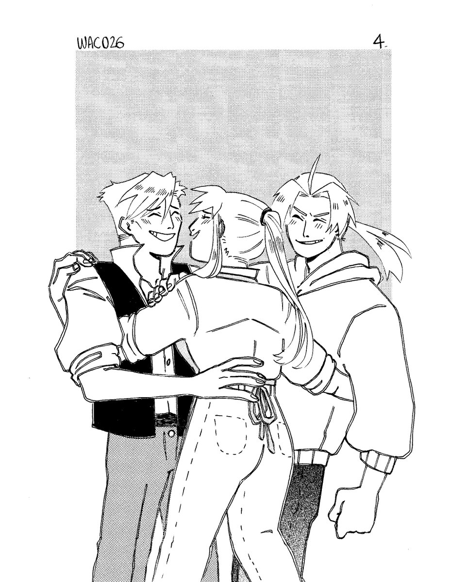 WhatAChaos's tweet photo. FMA themed Drawtober part one 👀
Using real screentones for this one cause I love to suffer 😎
#fma #edwardelric #alphonseelric #winryrockbell #drawtober2026 https://t.co/pnVDQwhz78