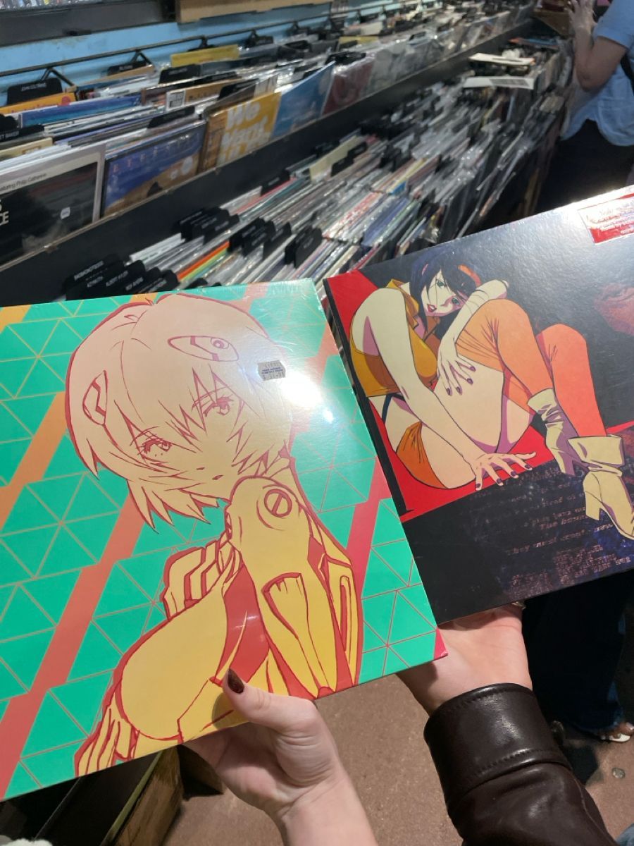 finalformlab's tweet photo. Evangelion and Cowboy Bebop vinyls https://t.co/hIR5ATbWwy