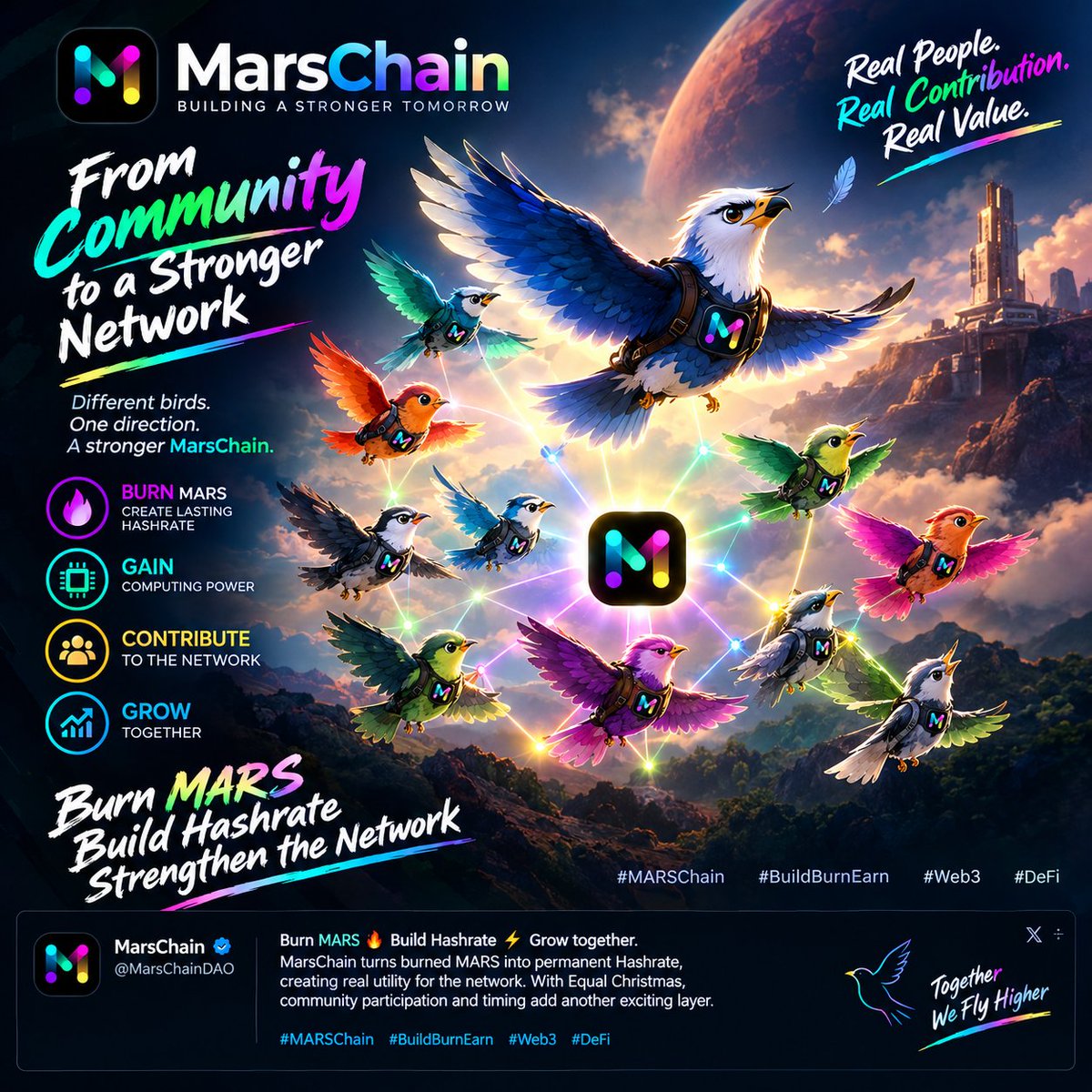 tisha_331's tweet photo. From many wings to one stronger network. 🪽⚡

Burn MARS 🔥 Build Hashrate ⚡ Contribute to the network 🌐
When everyone moves together, the whole network grows stronger.

MarsChain — Together, We Fly Higher. 🚀

@MarsChainDAO
#MARSChain #BuildBurnEarn #Web3 #DeFi https://t.co/BKrRVrQLgh