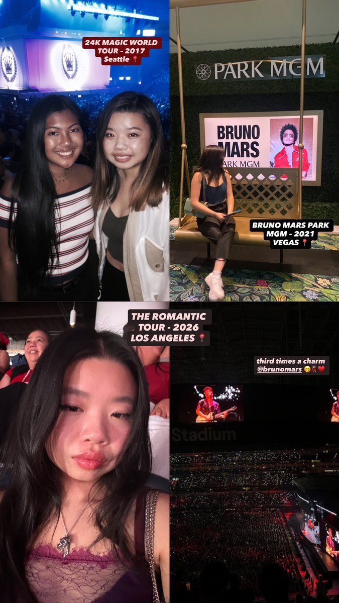 Jennifer_Lee03's tweet photo. time flies from being 17 to 21 to now age 26 even my phone evolved w/ me seeing @BrunoMars every half a decade 😭
—
#brunomars #theromantictour #brunomarsconcert #24magicworldtour #brunovegas #brunomarsseattle #sofistadium #bruno #24kmagic #talkingtothemoon https://t.co/Uqm5sIemx8