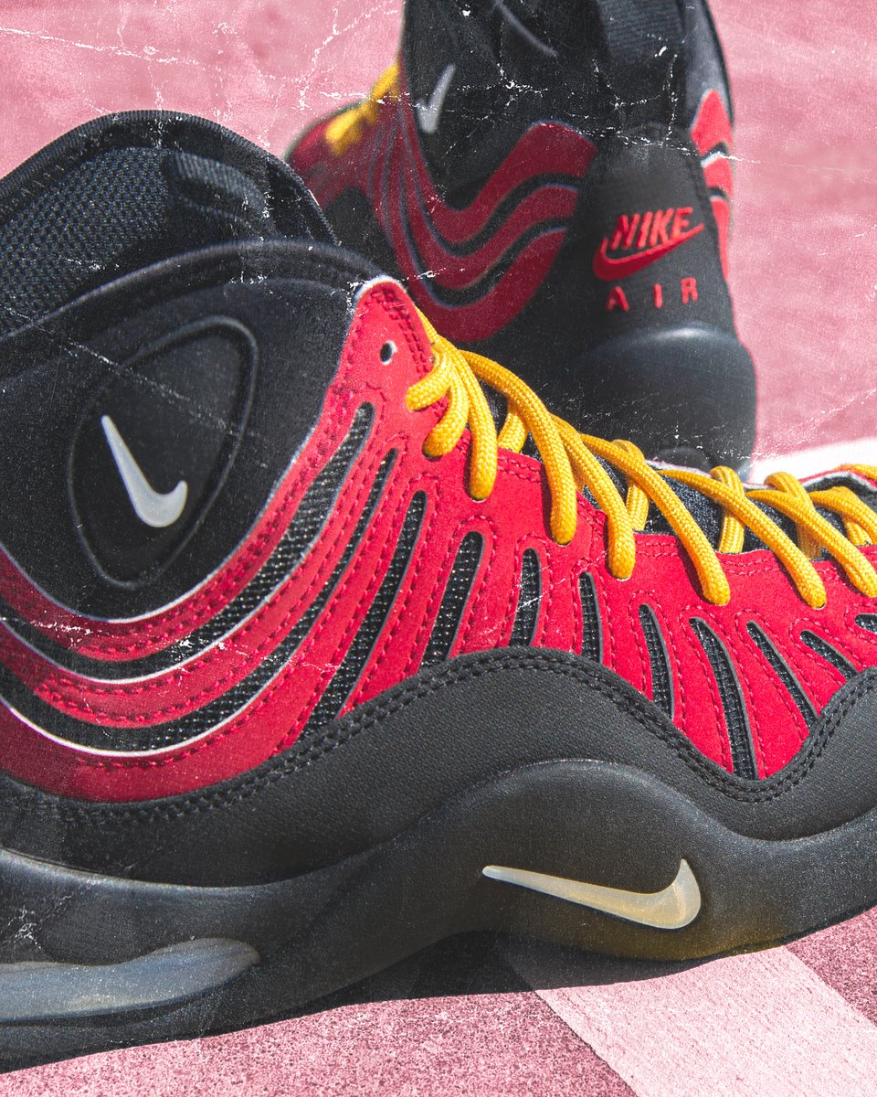 footlocker's tweet photo. The Nike Air Bakin’ is back, bringing that ‘90s attitude and unapologetic design to a new generation. 

Available at 10AM at Foot Locker. https://t.co/BHfNPCeJh5
