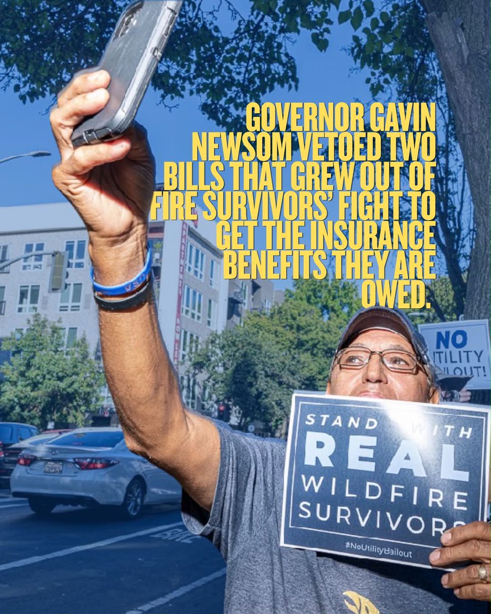 ConsumerWD's tweet photo. How Gavin Newsom’s Petty Politics Burned Wildfire Survivors

SB 877 and 878 passed the legislature with bipartisan support and no opposition. So why the vetoes @CAgovernor?

 https://t.co/4cG5nUMjG0 https://t.co/eiqpj5NXAc