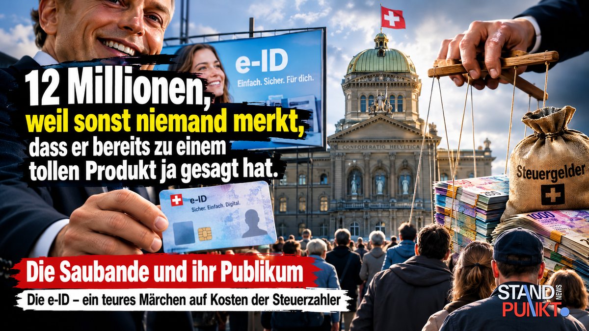 StandPunkt_News's tweet photo. 12 Millionen, weil sonst niemand merkt, dass er bereits zu einem tollen Produkt ja gesagt hat

Der Bund sucht eine Agentur, die der e-ID fünf Jahre lang den Glanz verpasst, den das Produkt von allein nicht hat. Bezahlt wird, wie immer, mit Geld, das niemand freiwillig hergegeben hat. Und gefragt, ob er das überhaupt will, wird hinterher nur noch der, der ohnehin schon ja gesagt hat.

Die Kampagne für das Selbstverständliche

182 Millionen Franken für Aufbau, Einführung und Pilotbetrieb, rund 25 Millionen jährlich, sobald der Laden läuft, und obendrauf zwölf Millionen für einen Werbepartner über die nächsten fünf Jahre. So viel kostet eine Hochglanz-e-ID, die der Bund als Segen verkauft und die angeblich freiwillig bleibt. Wer ein gutes Produkt hat, braucht keine Dauerwerbung. Wer eines hat, das die Leute von selbst nicht wollen, schon. Markenbuch, Leitidee, Influencer-Material, Website: Die Vorarbeit ist längst geleistet. Jetzt soll eine Agentur das Ganze ab 2027 ins Land tragen und bei Bedarf bis 2032 weiterspielen: Konzept, Produktion, Betrieb der Seite, auf Wunsch auch Medien, Aktivierung und soziale Netzwerke. Informieren soll sie nicht. Sie soll nachhelfen, bis aus Gleichgültigkeit Zustimmung wird und aus Zustimmung Gewohnheit. Das ist keine Kommunikation. Das ist der teure Versuch, eine komplette Verarsche nachträglich als Fortschritt zu etikettieren. Wenn die e-ID wirklich so hochwertig ist, wie Bern behauptet, müsste sie sich von selbst verkaufen. Tut sie nicht. Also wird geworben, und der Steuerzahler finanziert die Überredung zu etwas, das er angeblich gar nicht annehmen muss. Ein Produkt, das man erst mit Millionen schönreden muss, ist kein Angebot. Es ist eine Amtshandlung mit Lächeln.

Die Saubande und ihr Publikum

Dass der Bund so wirtschaften kann, liegt nicht an seiner Klugheit. Es liegt daran, dass ein grosser Teil der Stimmbürger entweder nicht hinschaut oder zu bequem ist, sich zu wehren. Oft beides. Die Saubande in Bern rechnet längst damit. Sie kennt ihr Publikum. Der eine bleibt der Urne fern und nennt das Privatleben. Der andere stimmt dem Ausverkauf auch noch zu und hält das für Bürgersinn, weil auf dem Abstimmungsbüchlein «Fortschritt» stand und Fortschritt sich besser anhört als Kontrolle. Danach lässt er sich im Schlaf abfertigen und merkt es nicht einmal, weil die Rechnung nicht als solche daherkommt, sondern als Dienst am modernen Menschen. Lieber sucht er zigtausend Gründe, weshalb sich Widerstand nicht lohnt, als einen einzigen, warum Freiheit ihn etwas angehen sollte. Gründe nennt man das inzwischen. Früher hiess es: «Ausreden». Zu kompliziert, zu spät, zu klein, die andern machen ja auch mit, man kann doch nicht gegen alles sein: Der Vorrat ist unerschöpflich, der Preis steht auf der nächsten Abrechnung. Für die Freiheit fällt ihm dagegen kein einziger Satz ein, der die Mühe wert wäre.

Der Schuldige steht vor dem Spiegel.

Danach läuft derselbe Bürger belämmert durch die Gegend und jammert, wie schlecht die Zeiten geworden seien. Die Züge seien voll, der Staat sei teuer, die Behörden übergriffig, das Land nicht mehr das seine. Die bigotten Politiker sind dabei nur die Handlanger. Sie tun, was ein gleichgültiges Volk ihnen durchgehen lässt, Abstimmung um Abstimmung, Rechnung um Rechnung. Schuld ist nicht Bern allein. Schuld ist das Volk, das zusieht, zahlt und anschliessend behauptet, man habe es nicht gefragt. Wer auf den Überbringer der schlechten Nachricht sauer wird, bestätigt nur, was der Finger in der Wunde schon gezeigt hat. Nicht der Hinweis ist das Ärgernis. Ärgerlich ist, dass er stimmt. Das Problem sitzt nicht nur in den Amtsstuben. Es sitzt bei denen, die nicken, wegschauen und danach erklären, sie hätten von nichts gewusst. Die e-ID braucht keine Werbung, weil sie gut ist. Sie braucht Werbung, weil ihr Publikum sich alles verkaufen lässt, solange man es ihm freundlich genug erklärt und dabei auch noch lächelt.

___

Folge StandPunkt, um hinter die Kulissen zu sehen:

📱  https://t.co/Cht5EAFzBf
𝕏 https://t.co/ngkuwLXqCp
ⓕ https://t.co/s8C7JlYsb7