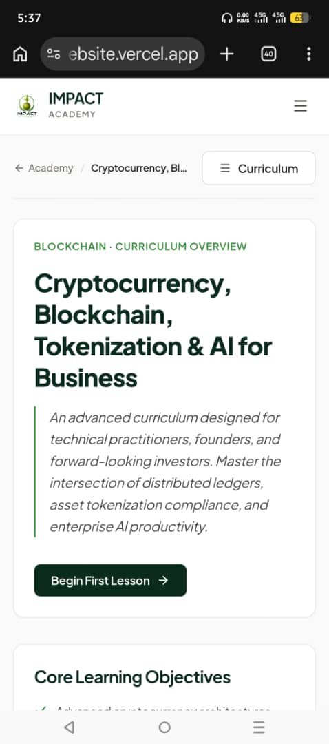 IMPACTTOKEN0's tweet photo. LEARNING IS PART OF THE $IMPACT.

Impact Academy is taking shape creating a space where knowledge meets real-world opportunity.

From cryptocurrency and blockchain to tokenization and AI for business, the goal is to equip our community with practical knowledge for navigating the evolving digital economy.

The Academy is here. The learning begins. 🚀

#IMPACT #ImpactAcademy #Blockchain #Web3 #Tokenization #AI