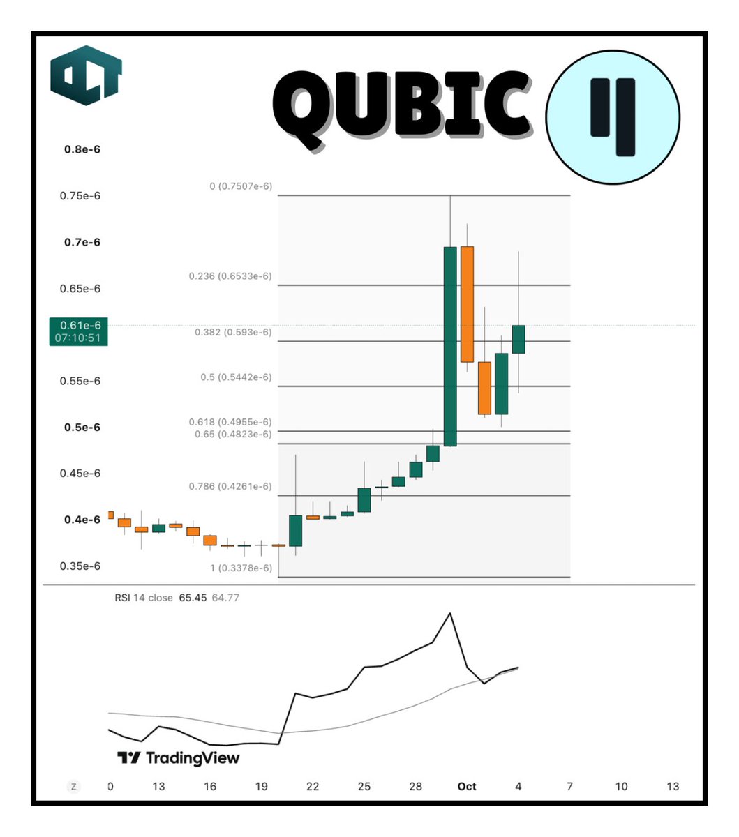 oct_trades's tweet photo. $QUBIC pump was sustainable 💪

My initial impression was manipulation but the price bouncing back from this golden pocket is a positive signal.

Daily momentum has shown still no divergence. https://t.co/kfVF7sEv1M