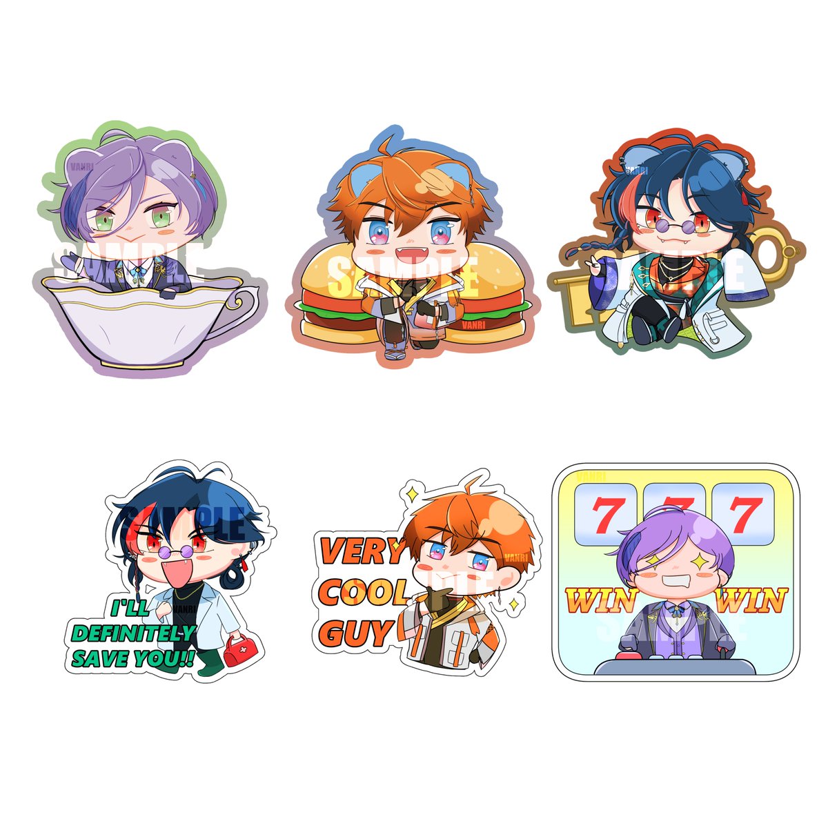 VanriWork010's tweet photo. Here are some art samples that I used for merch in CF22 and still available in CF23!    

NIJISANJI "3SKM"

 (You can check the catalog in my pinned tweet🙏) https://t.co/LMsLoPBfJY