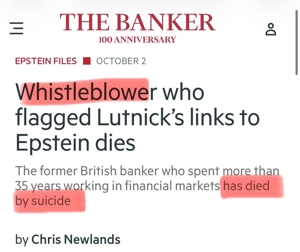 TRHLofficial's tweet photo. Wake up babe, another whistleblower with information that will lead to the arrest of a deep state actor has died by suicide. https://t.co/N7Fh77WmH1