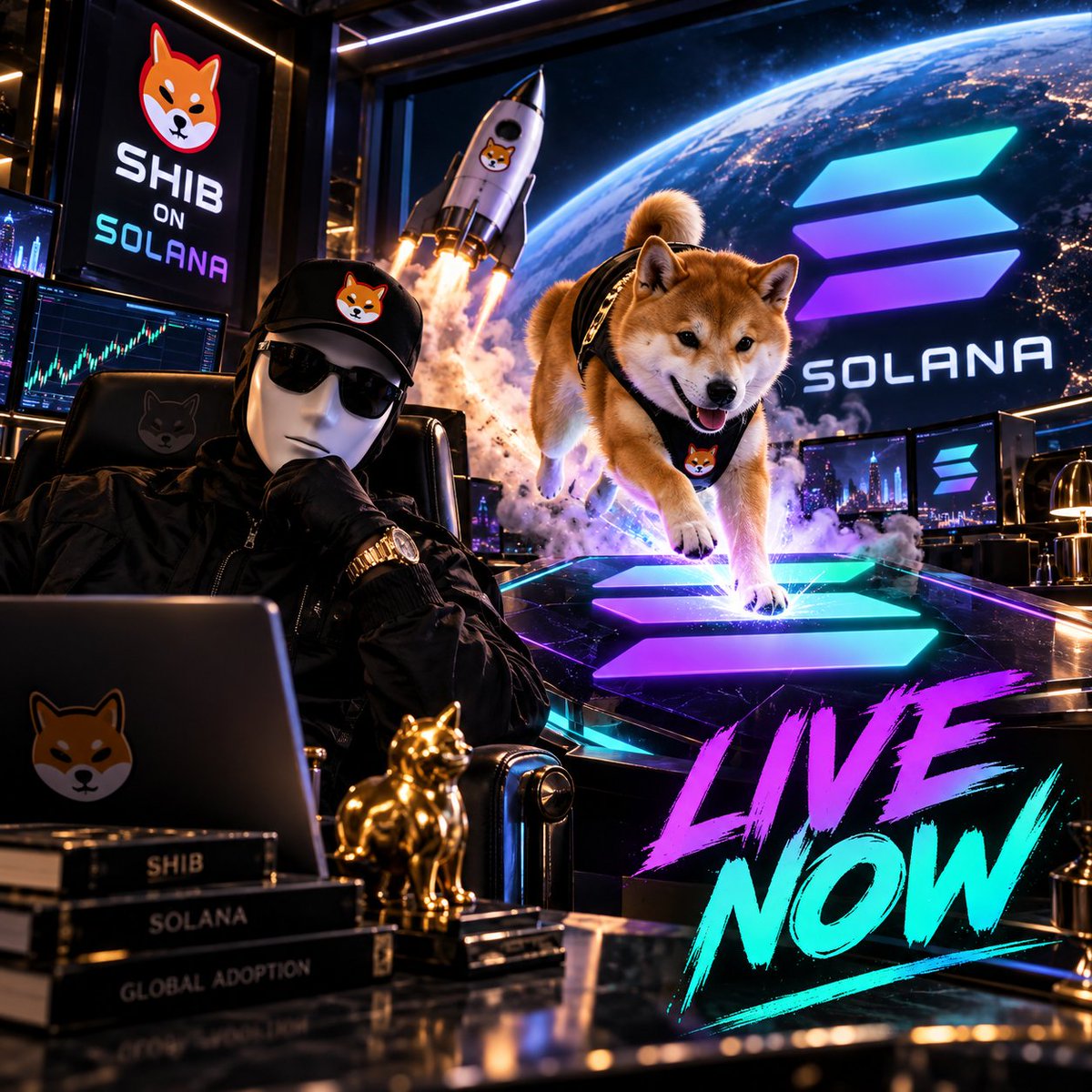 ShibaXanders's tweet photo. It's here. $SHIB as landing on @solana via the frens @sunrise a massive big one. What that means? You can buy, interact, pair, share and continue growt the Shiba Inu around the world. Nothing technical change. More frens, more things. Thanks for make this happens $SOL guys. Woof https://t.co/DodZtUT4SR